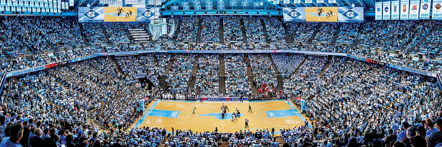 UNC Tar Heels NCAA Stadium Panoramics Basketball Center View